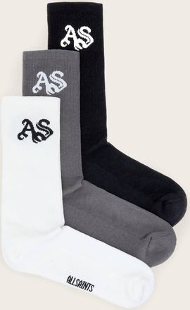 AllSaints Cotton AllSaints Gothic 3 Pack Socks, Size: S/M