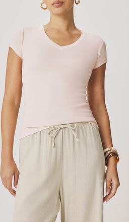 Splendid Josie Stretch V-Neck T-Shirt in Rose Petal Pink at Nordstrom, Size Small