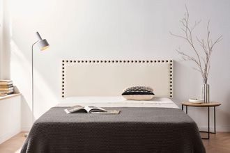 Moonia Cabecero Tapizado Modena Polipiel 100x55x8 Cm - Beige - Moonia