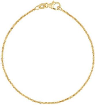 Bony Levy 14K Gold Dainty Beaded Chain Bracelet in 14K Yellow Gold at Nordstrom, Size 7