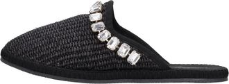 Casadei Raffia en Stoffen Sabot - Dames - Slip ons - Zwart - 37 EU - Schoenen