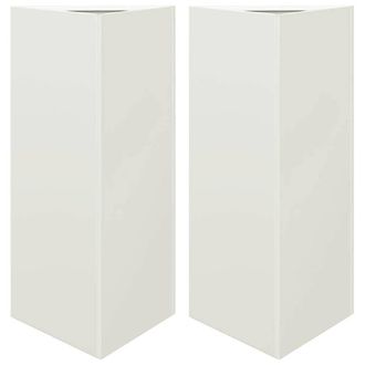 Berkfield Home Garden Planters 2 pcs White Triangular 40x34.5x70 cm Steel