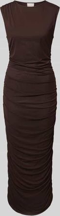Neo Noir Neo Noir Maxikleid mit Rundhalsausschnitt Modell Corilina Solid in Dunkelbraun, Gr&ouml;&szlig;e 34