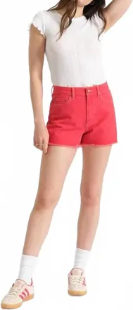 Daze Troublemaker High Rise Shorts In Chili Pepper
