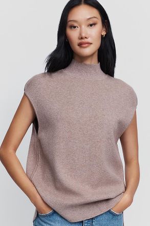 Maeve Mock Neck Cap Sleeve Sweater