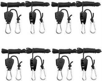 OEM Correa De Trinquete Ajustable Cuerda De Trinquete De Cuerda De Alta Resistencia Ajustable 4 Pares (8 Piezas) Ganchos De Trinquete Ajustables De 1/8 De