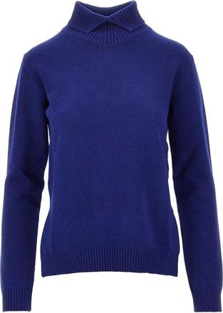 Jil Sander Su&eacute;ter de lana con cuello abierto - Knitwear - Mujer - Azul - L
