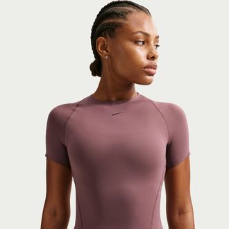 Nike Womens Universa Dri-FIT Short-Sleeve Top in Purple | IO1271-502