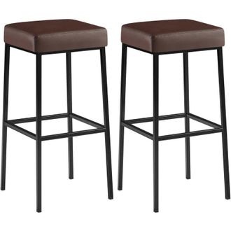 Clp Set De 2 Taburetes Montreal Altura 85 cm Marrón Negro