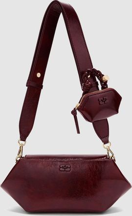 Ganni Sac Bou East West Deep Shine Burgundy