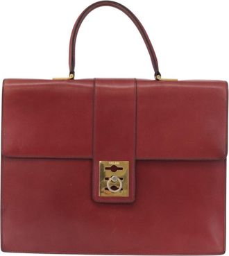 Celine Handbag Leather Red Leather Handbag (Pre-Owned)