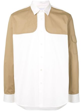 Ports V Shirt met colourblocking - Bruin
