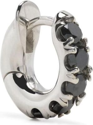 Spinelli Kilcollin sterling silver diamond mini hoop earring - men - Silver/Black Diamond - One Size