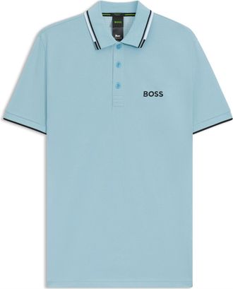HUGO BOSS Mens Hbg Paddy Pro Premium Cotton Polo Shirt in Light/Pstl Blue - Size X-Large