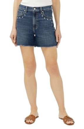 Silver Jeans Co Highly Desirable Studded Ultra High Waist Denim Shorts in Pimlico at Nordstrom, Size 24
