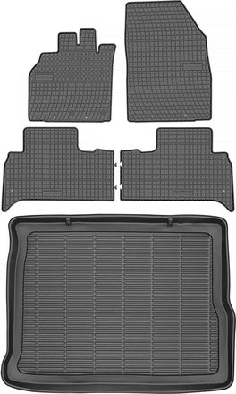 OEM Juego De Alfombrillas De Goma Para Coche Y Alfombrilla Para Maletero Para Renault Scenic Iii Minivan (2009-2016)