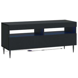 vidaXL Mueble De Tv Led Negro Madera De Ingenier&iacute;a Vidaxl