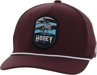 Hooey Mens Cheyenne Patch Rope Trucker Cap In Maroon