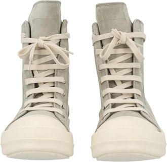 Rick Owens High-Top Zipper Detail Calf Leather Sneakers