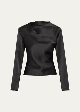 Vince Draped Cowl-Neck Blouse