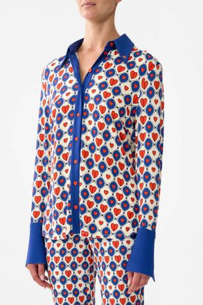 Camilla Fitted Jersey Shirt In Rinse And Roar