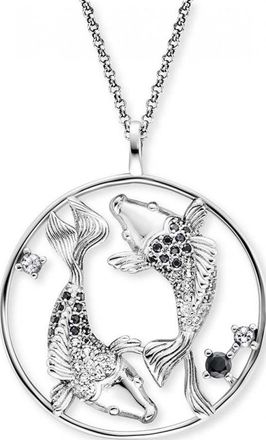 Engelsrufer Womens ERN-FISHSHADE-65-ZI Ladies Yin Yang Fish Necklace Silver Sterling - One Size