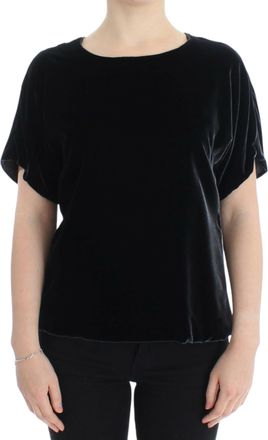 Dolce & Gabbana Black velvet shortsleeved Womens blouse