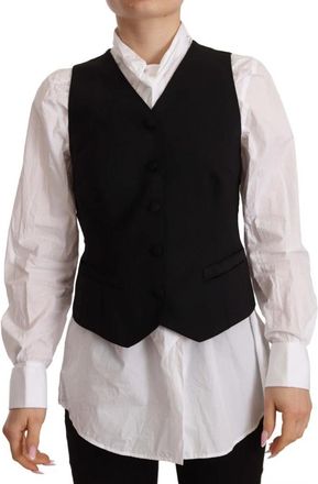 Dolce & Gabbana Vests - Dames - Gillet - Zwart - 2XS - Wol - Kostuums