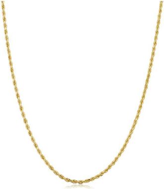 Pompeii3 10k Yellow Gold 1.5-mm Semi Solid Rope Chain Necklace