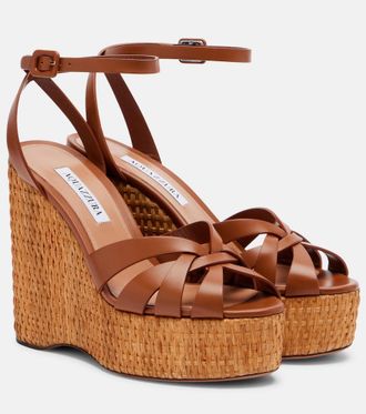 Aquazzura Copacabana leather wedge sandals