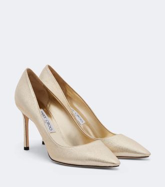 Jimmy Choo London Romy metallic leather pumps
