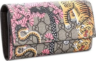 Gucci Continental Wallet Bengal Print GG Coated Canvas small wallets - Bruin