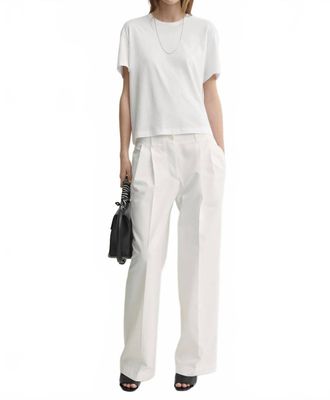 Toteme Relaxed Twill Trousers In White