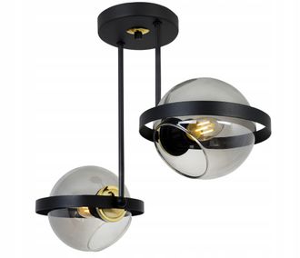 OEM L&aacute;mpara Colgante Moderna De Cristal Anillo De Grafito