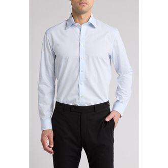 Nordstrom Victoria St. Trim Fit Microcheck Cotton Dress Shirt in Blue Aria Plaid at Nordstrom Rack, Size 14.5 - 32/33