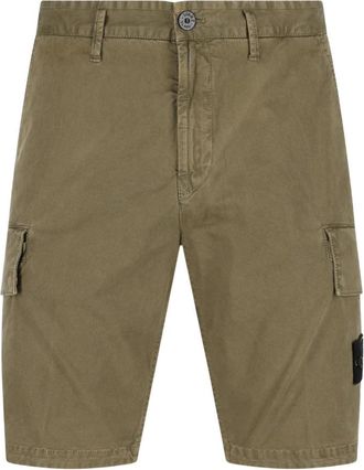 Stone Island L100018 Cargo Shorts - Heren - Korte Broeken - Groen - W30 - Katoen - Korte Broeken