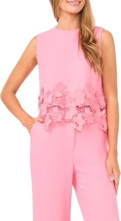 Ted Baker Issa Lace Trim Shell Top in Pink Drink at Nordstrom, Size X-Small