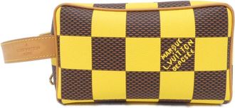 Louis Vuitton Brown Jaune Yellow Coated Canvas Pouch (Pre-Owned)
