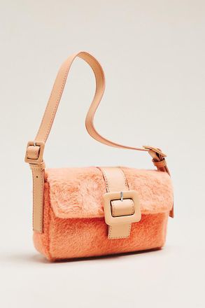 Maeve Fiona Faux Fur Buckle Shoulder Bag