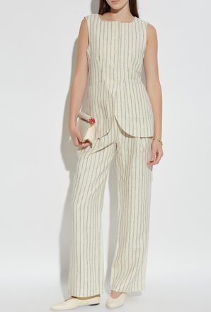 Possé Linen Trousers Mackenzie, Womens, Cream