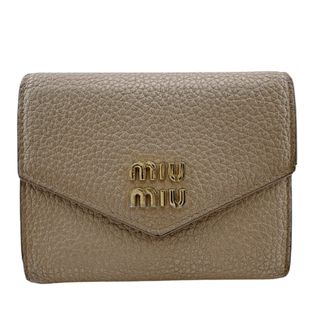 Miu Miu Beige Pink Leather Wallet (Tri-Fold) (Pre-Owned)