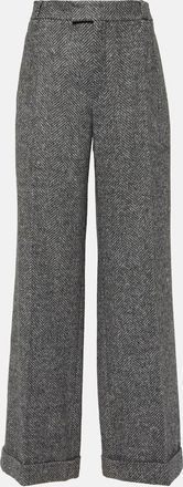 Brunello Cucinelli Herringbone wool-blend flared pants