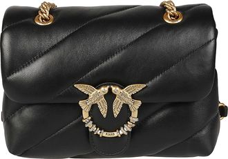 Pinko Puff Mini New Buckle Quilted Sheepskin Shoulder Bag