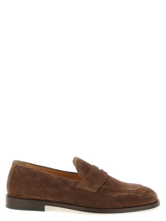 Brunello Cucinelli Brown Calfskin Slip-On Mens Loafers