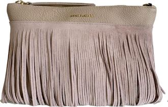 Berg&eacute; Womens Karma Fringed Shoulder Bag In Blush Pink