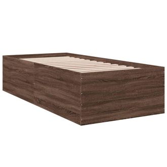 Berkfield Home Modern Bed Frame without Mattress Brown Oak 75x190 cm Small Single