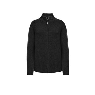 Malo Bomber ZIP Raglan M - female - Malo - Cashmere Knitwear - Black - XS - Knitwear