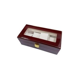 Trade Shop Trade Shop Traesio - Box Scatola Cofanetto Con Vetrina Porta Orologi Bracciali In Legno 4 Posti