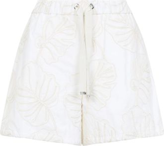Moncler Cotton Bermuda - Dames - Korte Broeken - Beige - S - Katoen - Korte Broeken