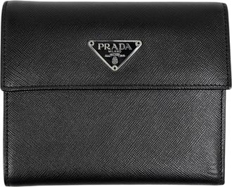 Prada Black Leather Wallet (Tri-Fold) (Pre-Owned)